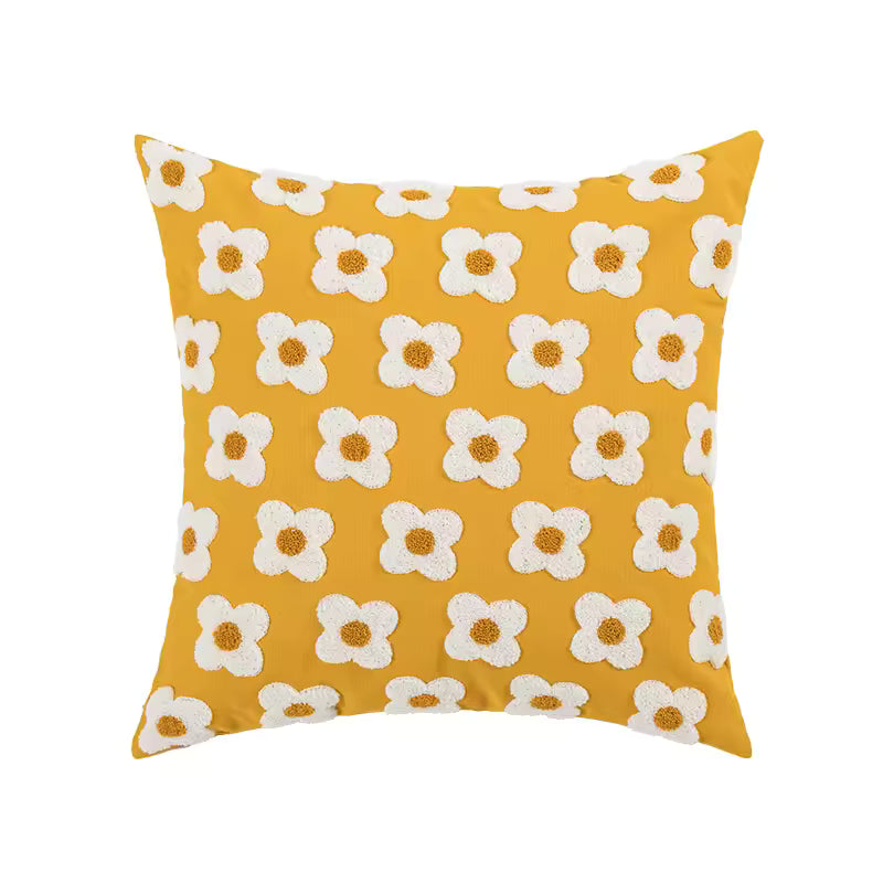 Textured Daisy Decorative Cushion Cover