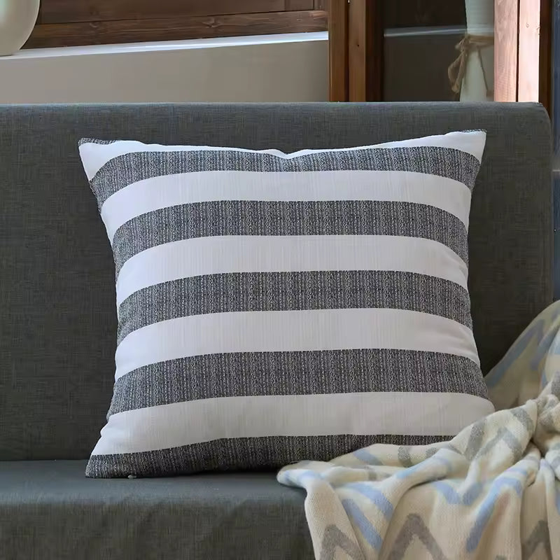 Embroidered Stripe Cushion Cover
