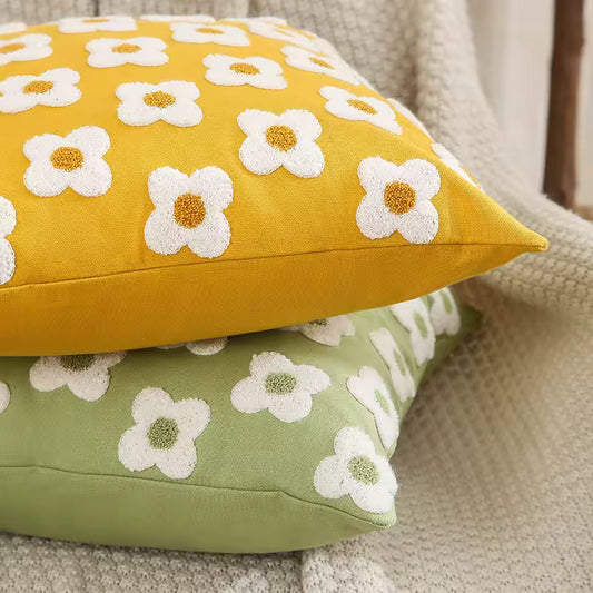 Textured Daisy Decorative Cushion Cover