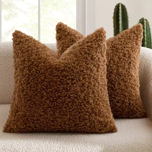 Plush Teddy Cushion Cover (Set of 2)