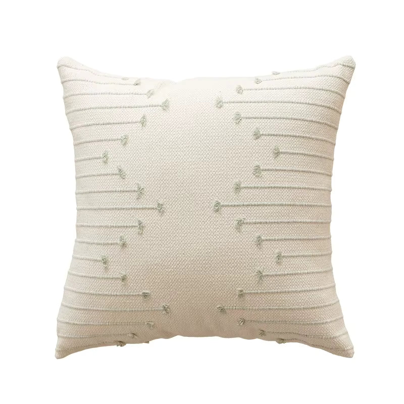 Embroidered Stripe Cotton Cushion Cover (Set of 2)