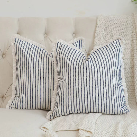 Small Stripe Woven Cushion Cover
