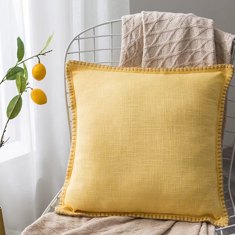 Embroidered Edge Cushion Cover