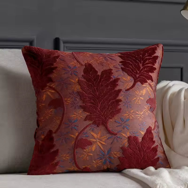 Textured Leaf Cushion Cover