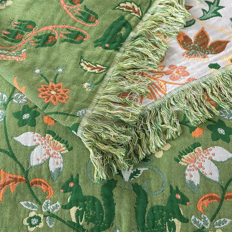 Woodland Double-Sided Cotton Throw