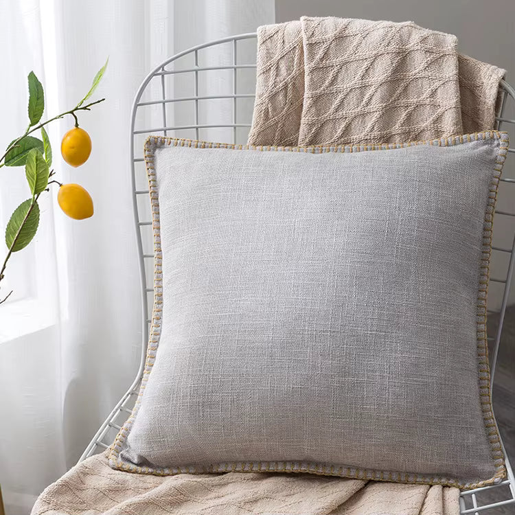 Embroidered Edge Cushion Cover