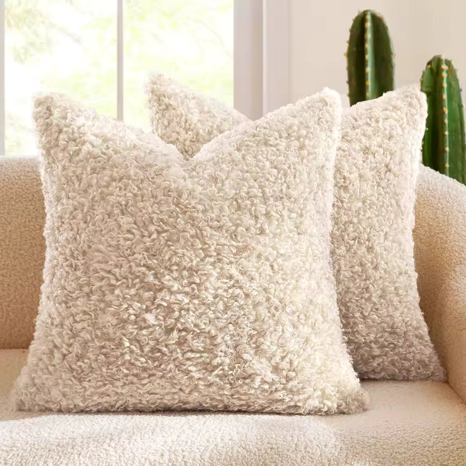 Plush Teddy Cushion Cover (Set of 2)
