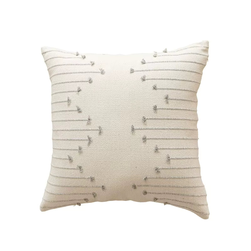 Embroidered Stripe Cotton Cushion Cover (Set of 2)