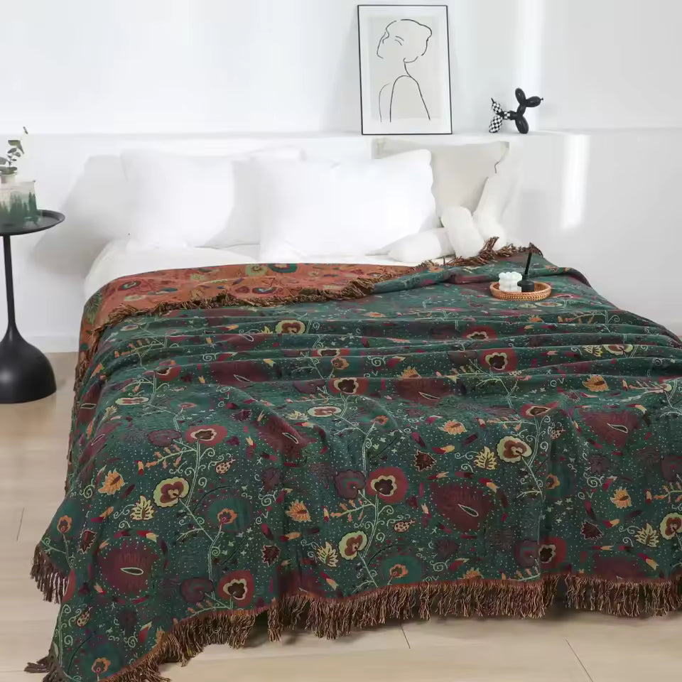 Flora Double-Sided Cotton Throw