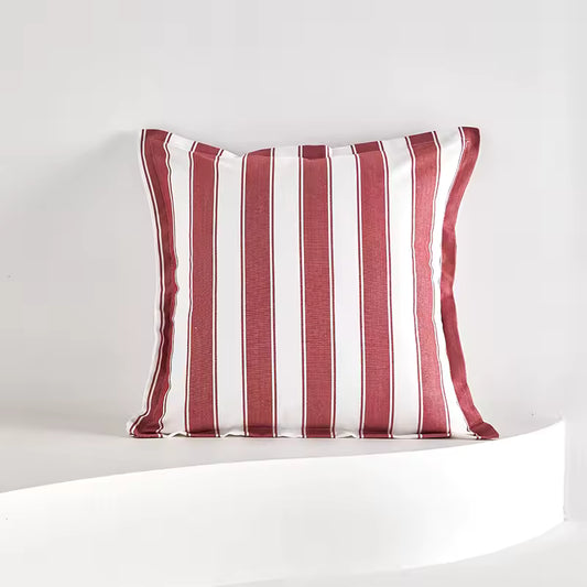 Red & Ivory Medium Stripe Cushion Cover