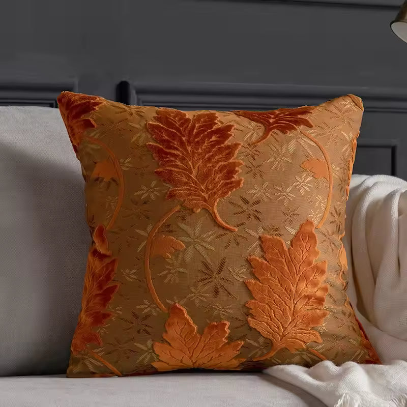 Textured Leaf Cushion Cover