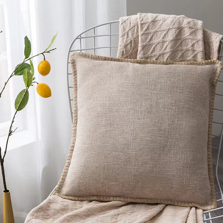 Embroidered Edge Cushion Cover