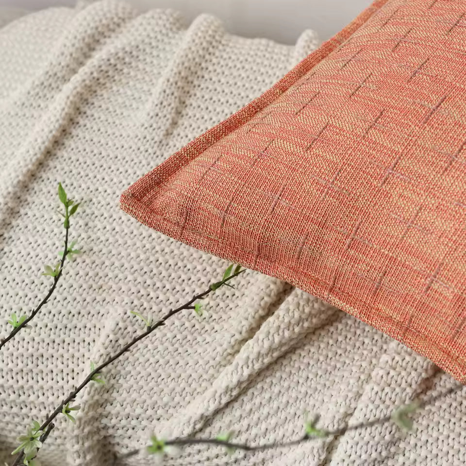 Woven Textured Cross Cushion Cover