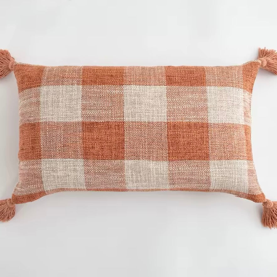 Woven Gingham Decorative Cushion Cover