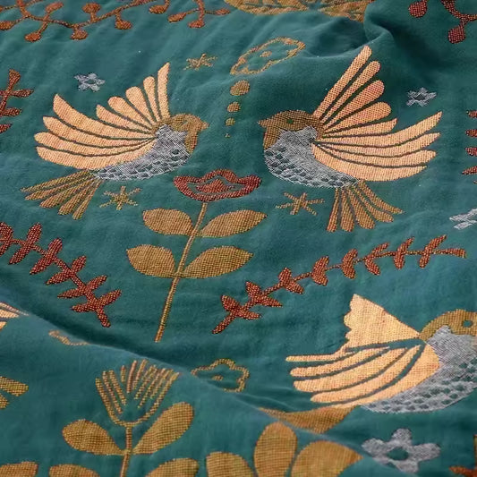 Lovebird Double-Sided Cotton Throw