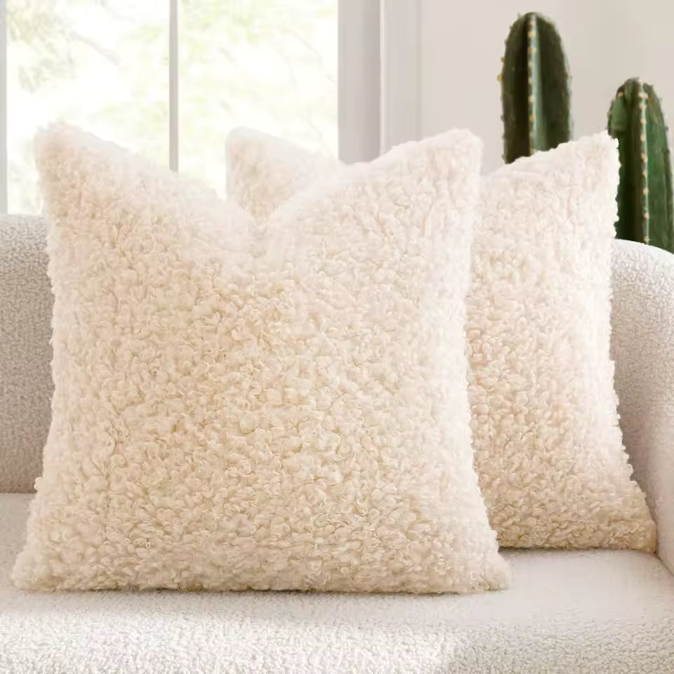 Plush Teddy Cushion Cover (Set of 2)