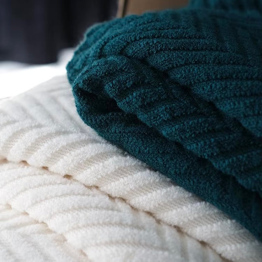 Knitted Zigzag Tassel Throw