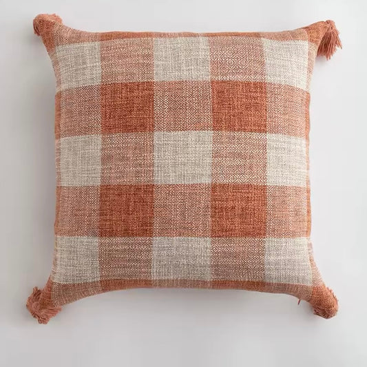 Woven Gingham Decorative Cushion Cover