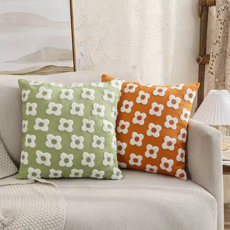 Textured Daisy Decorative Cushion Cover