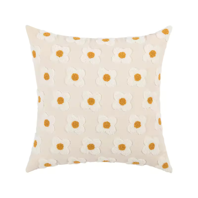 Textured Daisy Decorative Cushion Cover