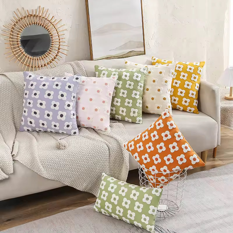 Textured Daisy Decorative Cushion Cover