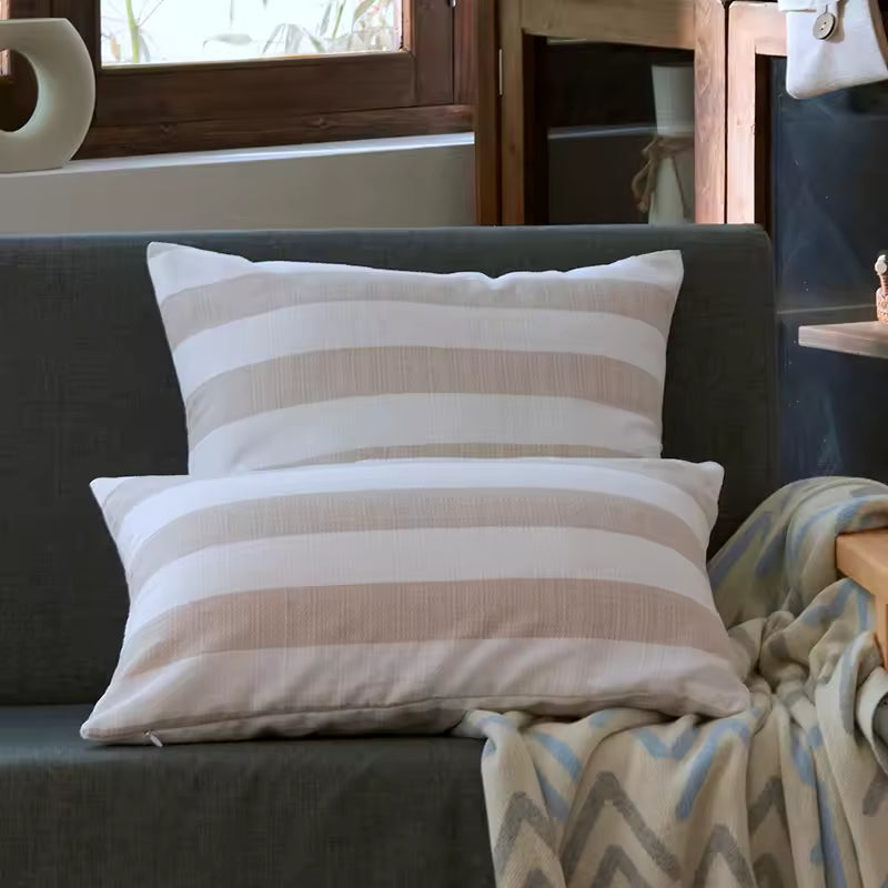Embroidered Stripe Cushion Cover
