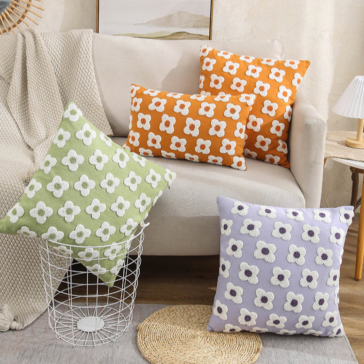 Textured Daisy Decorative Cushion Cover