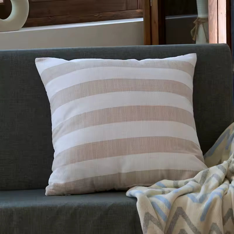 Embroidered Stripe Cushion Cover