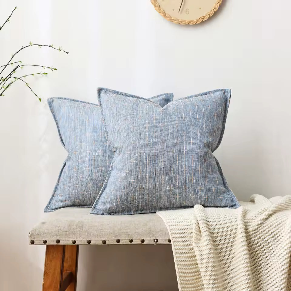 Woven Textured Cross Cushion Cover