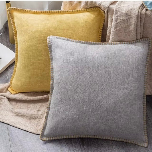 Embroidered Edge Cushion Cover