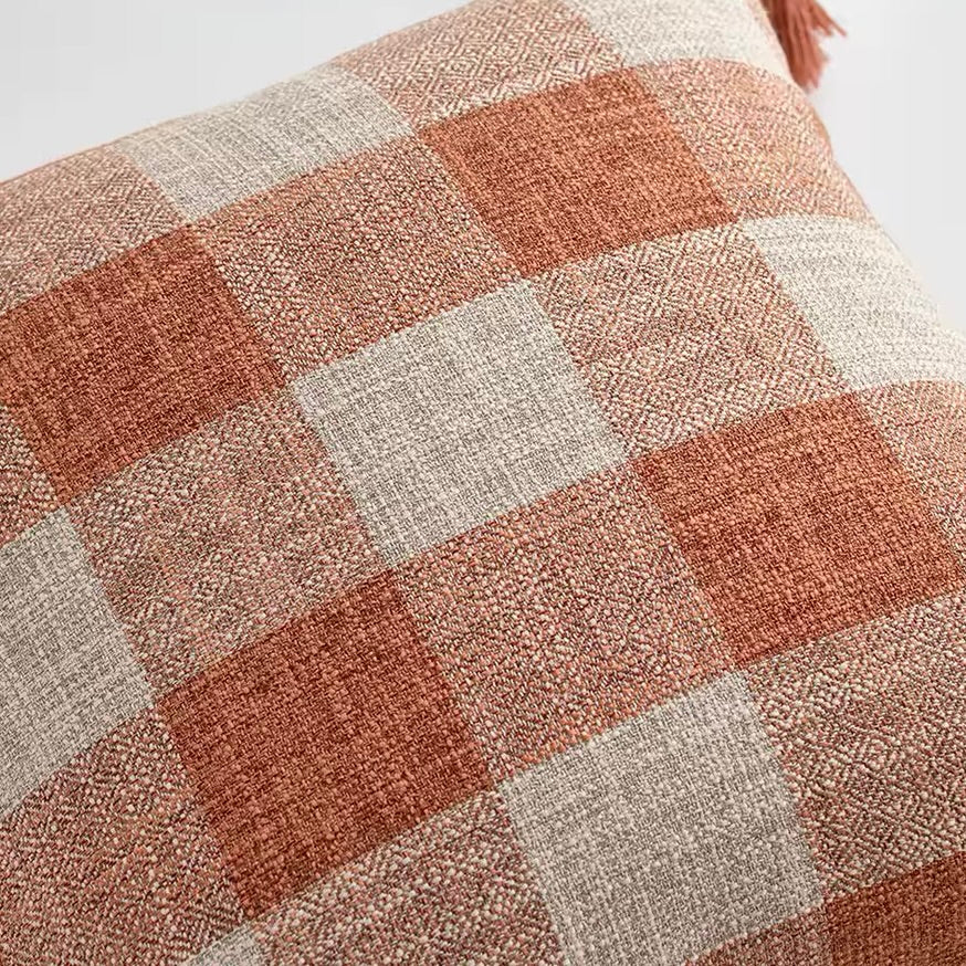Woven Gingham Decorative Cushion Cover