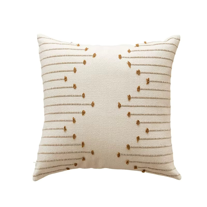 Embroidered Stripe Cotton Cushion Cover (Set of 2)