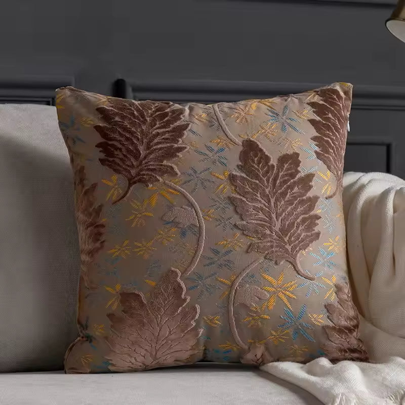 Textured Leaf Cushion Cover