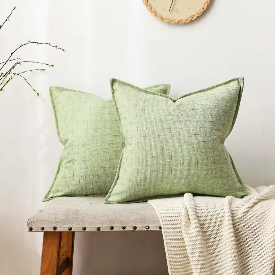 Woven Textured Cross Cushion Cover