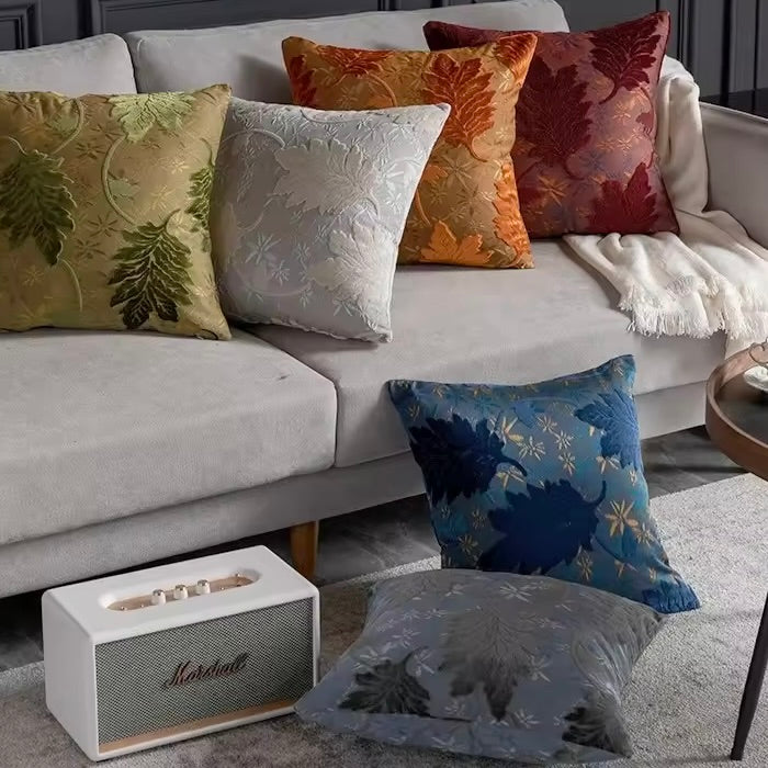 Textured Leaf Cushion Cover