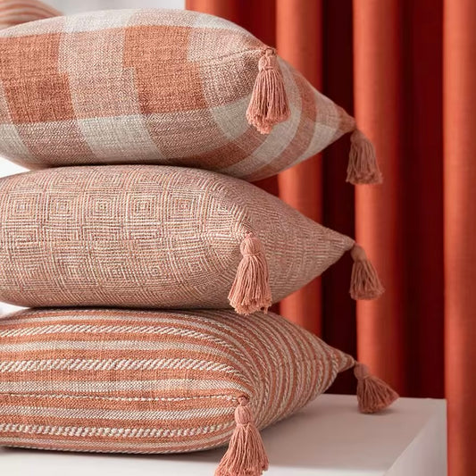Woven Squares Decorative Cushion Cover