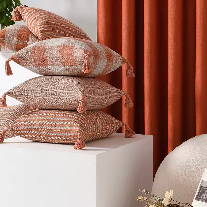 Woven Squares Decorative Cushion Cover