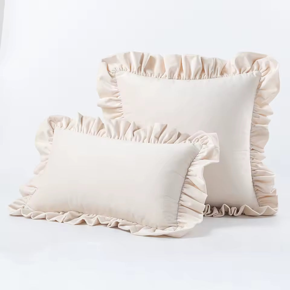 Velvet Ruffle Cushion Cover