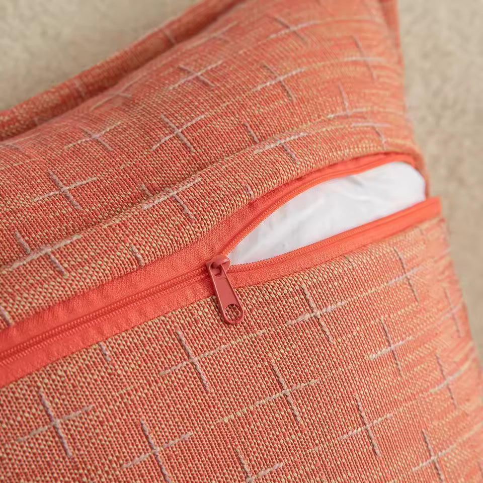 Woven Textured Cross Cushion Cover