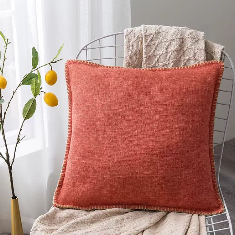 Embroidered Edge Cushion Cover