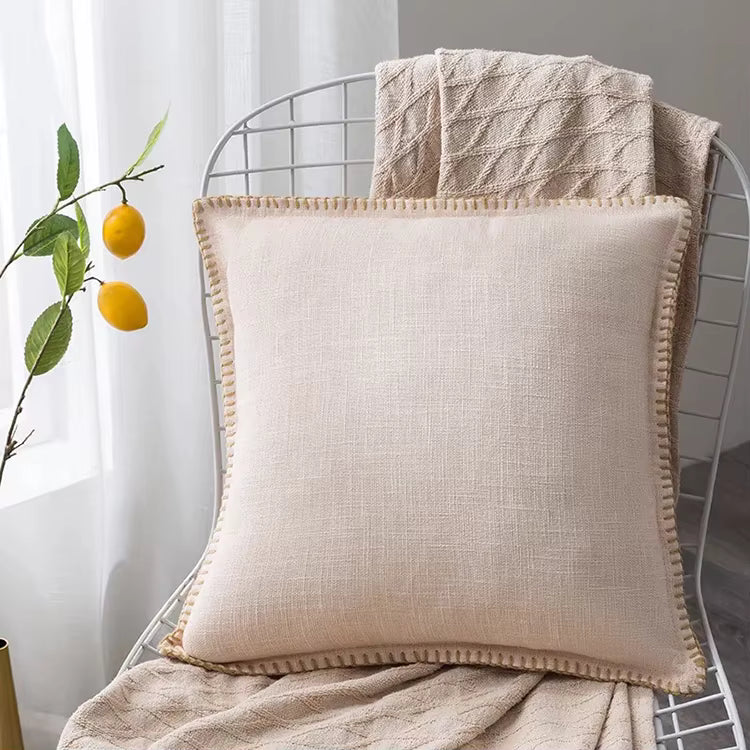 Embroidered Edge Cushion Cover