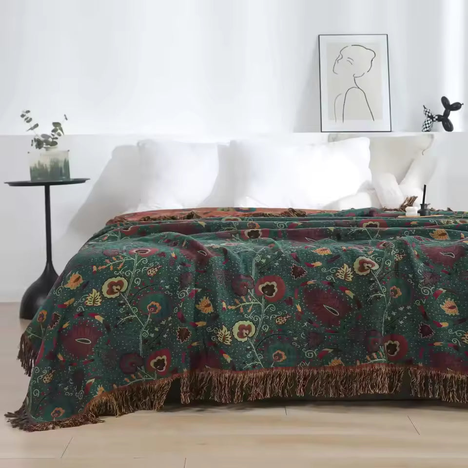 Flora Double-Sided Cotton Throw