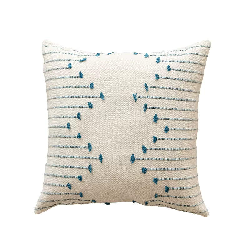 Embroidered Stripe Cotton Cushion Cover (Set of 2)