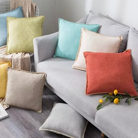 Embroidered Edge Cushion Cover