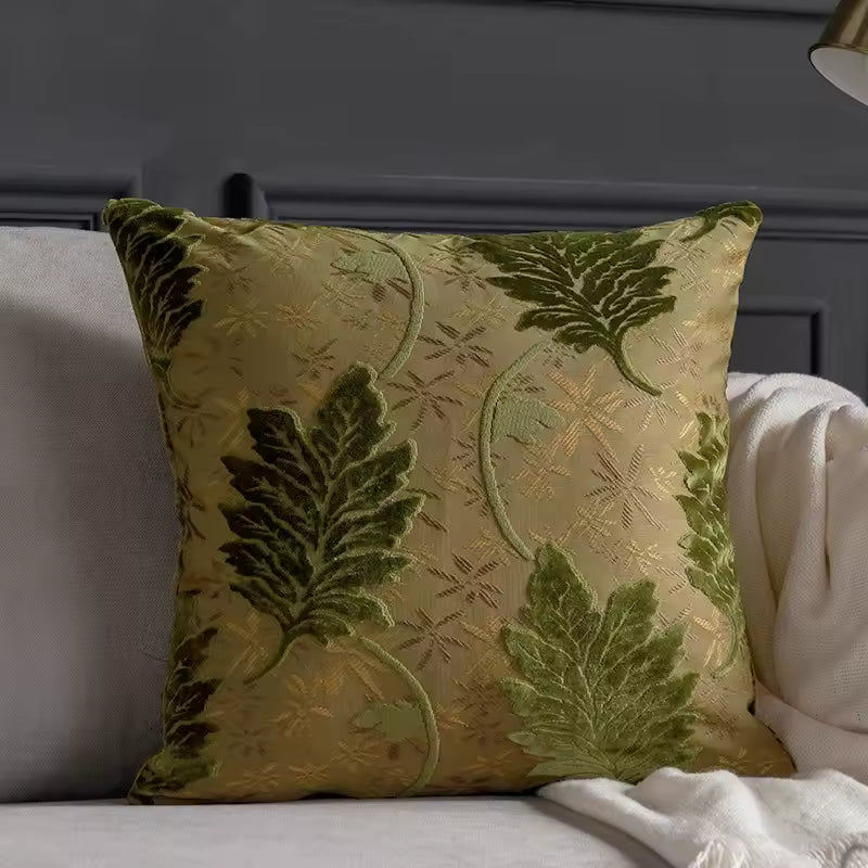 Textured Leaf Cushion Cover